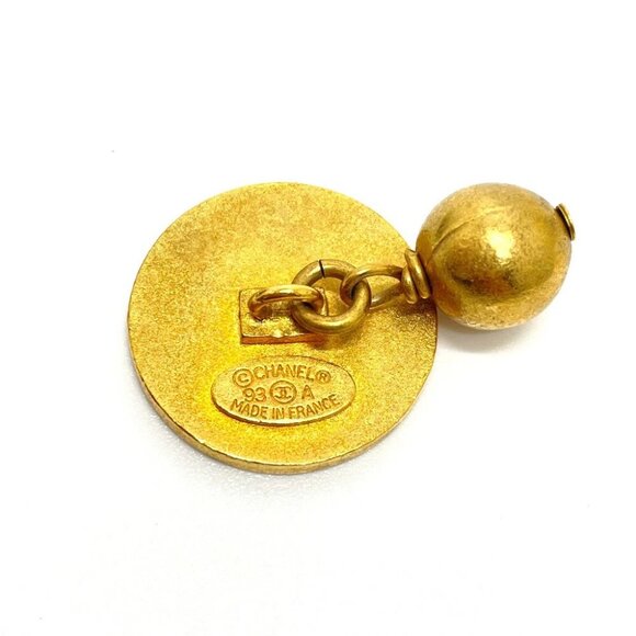 CHANEL CC 93A vintage Fashion Accessories cuffs Metal Gold - Picture 5 of 8